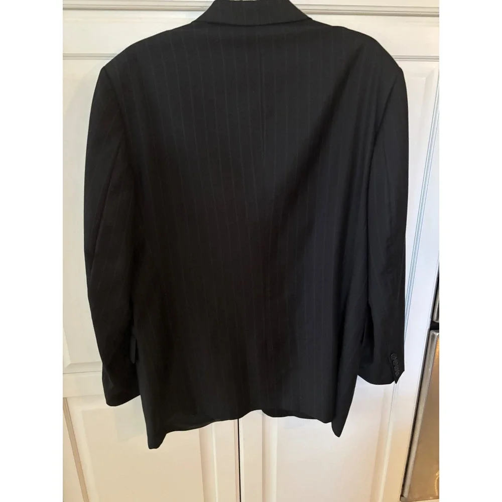 Natazzi Italy Men Blazer Super Cashmere 140s Black Pinstripe Sport Coat yunza
